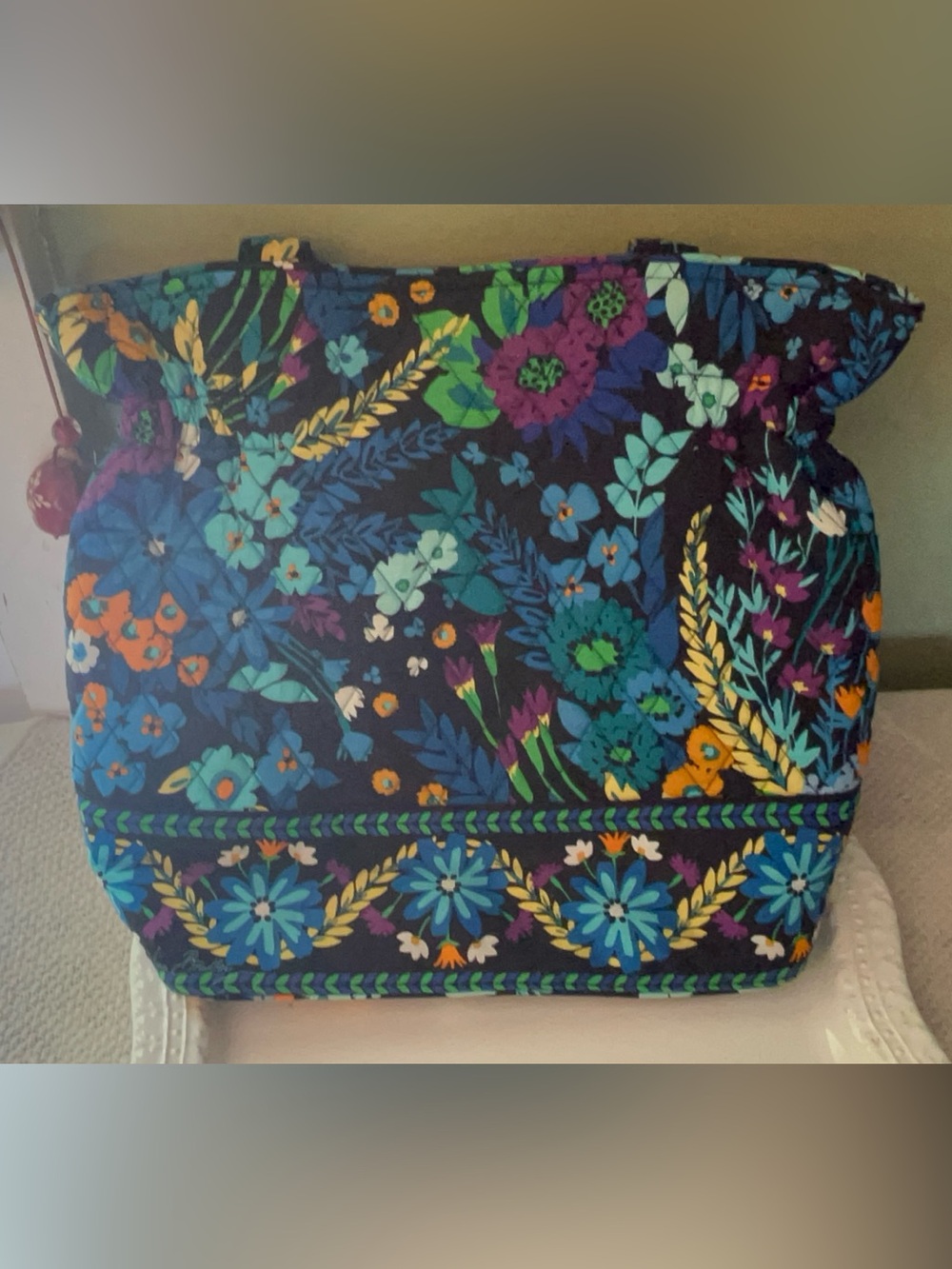 Vera Bradley Tote in the retired "Midnight Blues" pattern - Picture 2 of 10